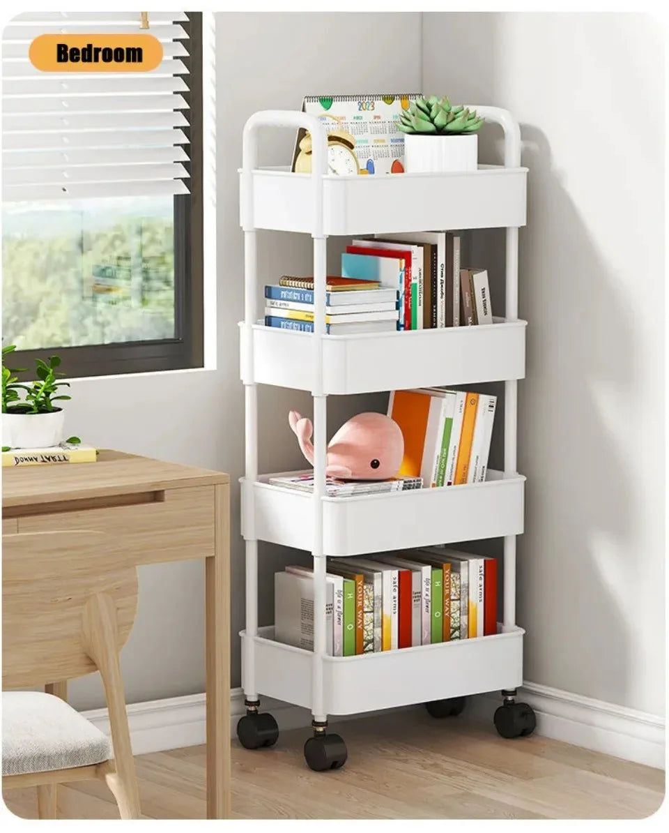 Mobile Storage Rack Trolley Household Kitchen Multifunctional Cart With Wheels Rack Bedroom Multi-Layer Storage Home Accessories