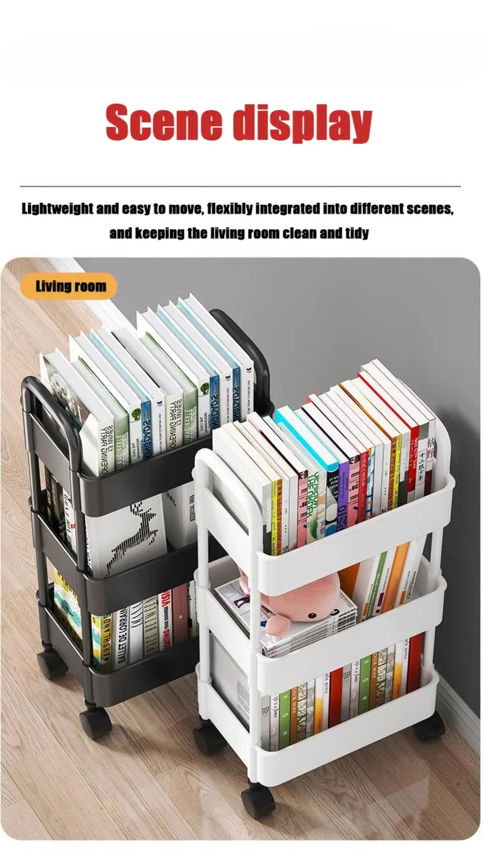 Mobile Storage Rack Trolley Household Kitchen Multifunctional Cart With Wheels Rack Bedroom Multi-Layer Storage Home Accessories