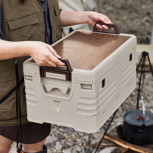 1pc Outdoor Camping Storage Box, Portable Large Capacity Folding Box, Multifunctional Storage Box For Outdoor Camping Travel