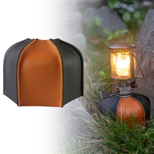 Outdoor Camping Gas Tank Protective Leather Cover Colored Camping Gas Lamp Fuel Tank Retro Decorative Gas Tank Cover