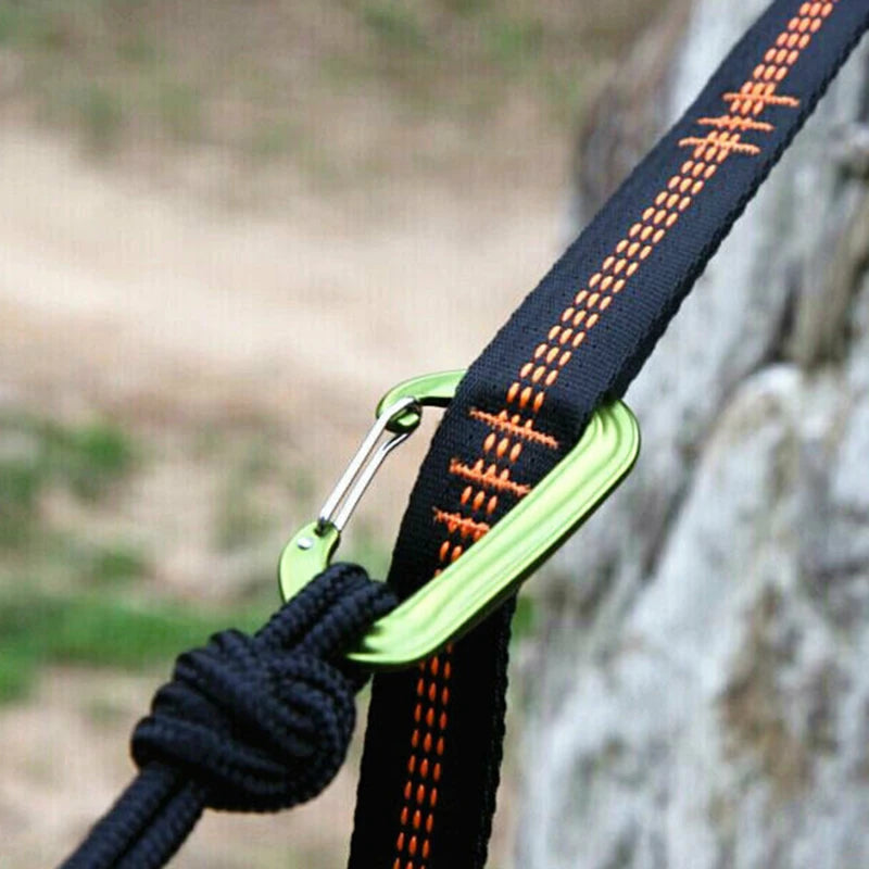 2Pcs Hammock Straps Special Reinforced Polyester Straps 5 Ring High Load-Bearing Barbed Black Outdoor Camping Hammock Straps