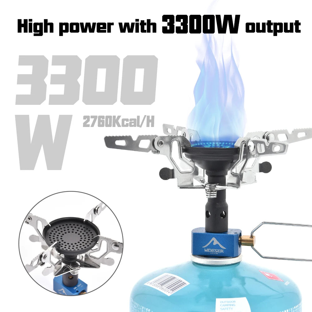 Widesea Camping Gas Burner Outdoor Stove 3300W Camping Equipment Portable Tourist  Survival Bushcraft Kitchen